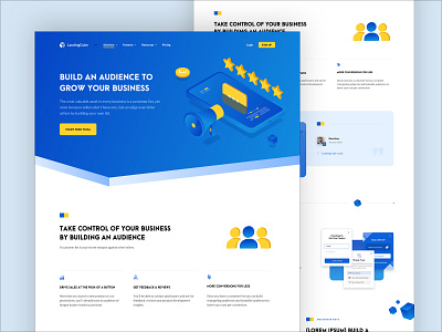 Landing Cube - Solutions / Audience ads amazon audience blue design digital grid illustration inspiration isometric minimal rankings ranks sales solution solutions typo typography web website