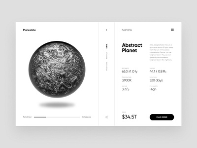 Planestate – Layout Exploration clean design grid header inspiration interface minimal planet typogaphy typography ui ux web website
