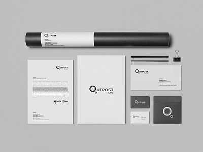 OUTPOST Films Branding branding business card letterhead logo