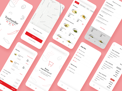TomYumBar app application asia delivery design kitchen mobile ui