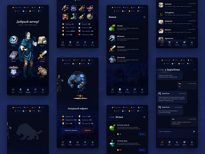 Heroes.mobi android dark esport game gaming ios mmo mobile mobile ui roleplaying rpg ui ux