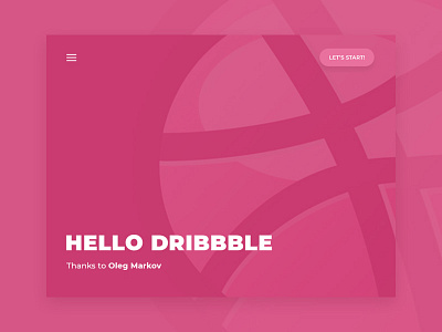 Hello, dribbble! debut dribbble hello pink thanks ui web