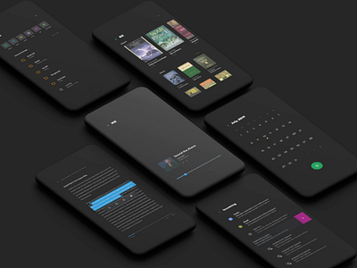 Minimal dark app app black dark design interface minimal mobile set ui ux