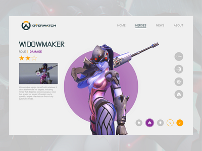Landing Page - Widowmaker design game landingpage overwatch ui ux web widowmaker