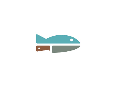 fish knife ai design identity logo fish kitchen knife logomark sybmol