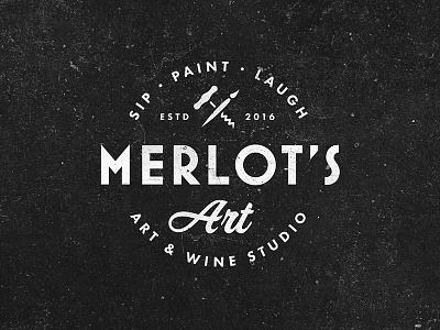 Merlot's Art art corkscrew lockup logo paint paintbrush typography wine