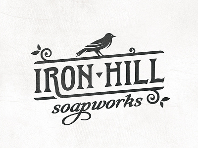 Iron Hill Soap Company bird hill iron leaf lockup logo soap typography vintage