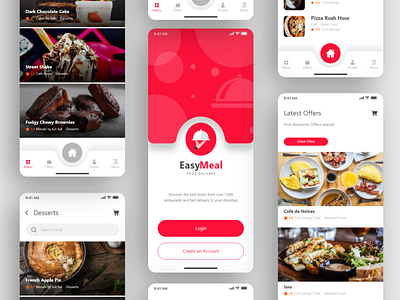 EasyMeal - Food Delivery Mobile Application UI Design adobe xd branding design ecommerce ui design figma food ui app graphic design illustration logo minimal nft marketplace nft ui web ui ui design user interface ux ux design vector web website