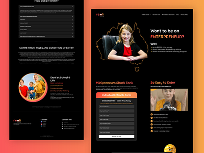Kids Entrepreneur Landing Page UI Design