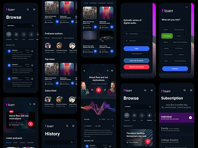 Podcast Mobile Application UI Design