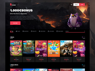 Casino branding design ui ux web website