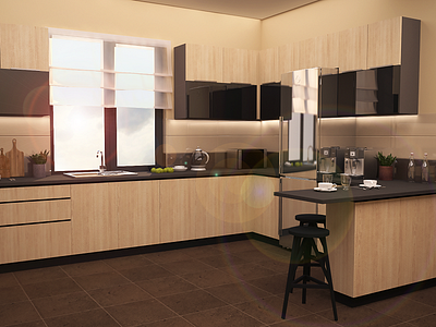 Kitchen design in a modern style 3d 3dsmax apartament art cgi design house interior minimalist modern render rendering