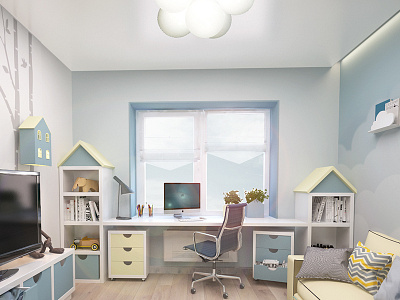 Сhildren's room 3d 3dsmax apartament art cgi design house interior minimalist modern render rendering