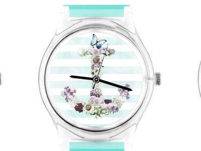 Fab.com watches - Floral Anchor anchor beach fab.com floral navy stripes summer watch watches