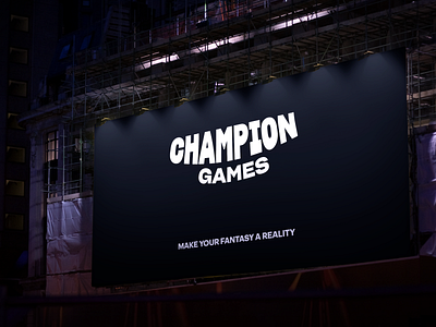 Champion Games advertising billboard branding hand lettering identity lettering logotype poster type typography wordmark