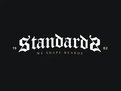 Standards barber beard black letter blackletter logo logotype mark type typography vintage wordmark