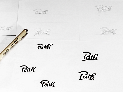 Path - Early Drafts custom logotype draft hand lettering lettering logo logotype script type typography wordmark
