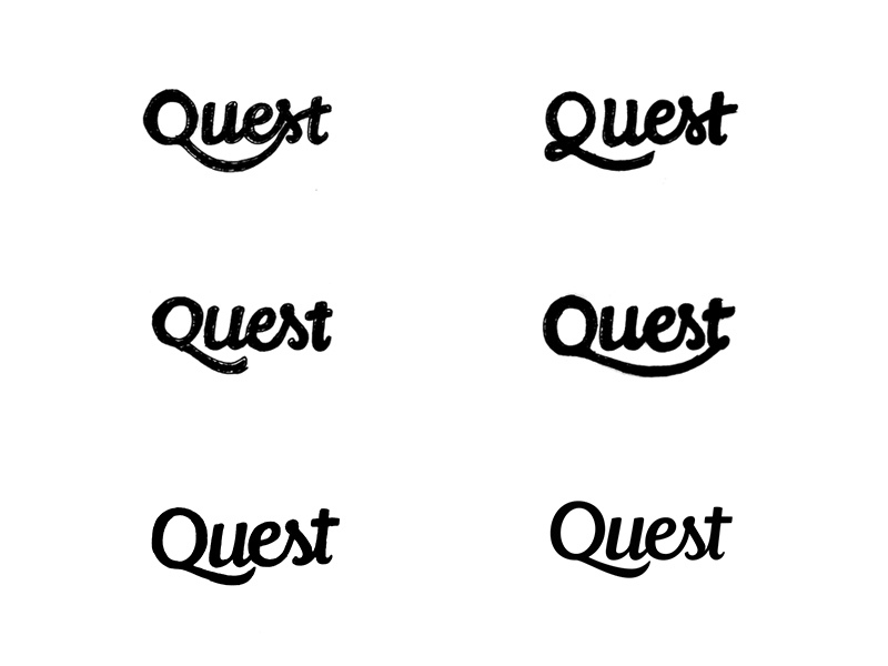 Quest process logo design hand lettering custom logotype branding brush wordmark script logo typography type logotype lettering