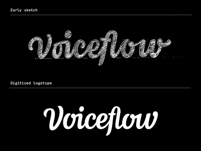 Voiceflow - Process branding calligraphy hand lettering identity lettering logo logo design logotype script sketch type typography wordmark