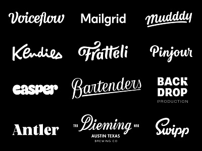 Hand lettered Logos - Second Year branding calligraphy hand lettering identity lettering logo logo design logotype mark type typography wordmark