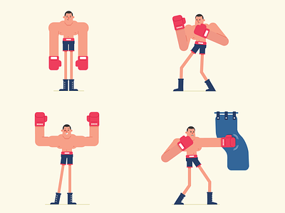 Character Boxer Challenge SCA boxer character concept course flat 2d geometric illustration illustration challenge supercharacteranimator
