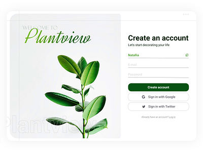 DailyUI 1 | Sign up Plantview