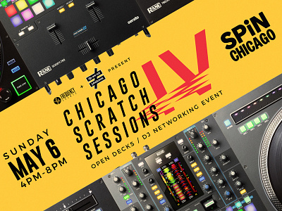 Chicago Scratch Sessions 4 design djs djs are not jukeboxes flyer font layout mixer rane scratch scratching turntables typography