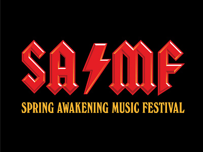 SAMF // AC/DC acdc chicago design edm festival homage merch music rock samf spring awakening summer type typography