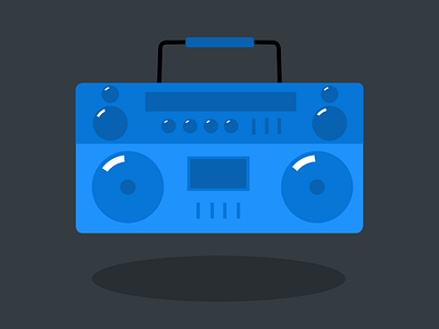 Boombox blue color creative design flat flat design graphic graphic design illustration illustrator monochrome vector