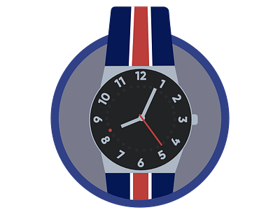 Watch art color creative design flat graphic design icon illustration illustrator minimal vector watch