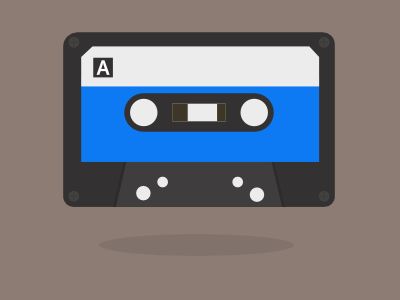 Cassette 2d art cassette design flat graphic illustration minimal retro vector vintage web