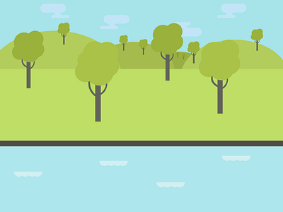 Landscape 2d art clean color creative design flat graphic green illustration landscape vector