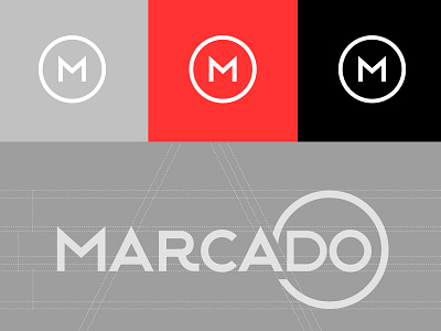 MarcaDO black bran branding geometric grey grid isotype logo logotype red