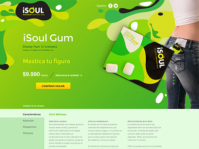 iSoul Gum chile girl green gum ilogicateam organic store ui ux web wellness