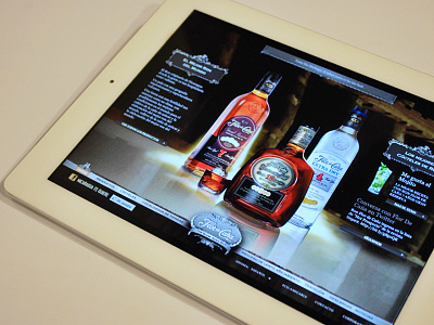 Flor de Caña alcohol bottle home ipad landing rum ui