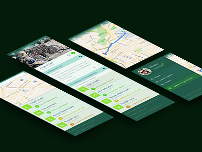 Graphic development for Bike Tyson App app bike city green map profile santiago ui urban ux venue