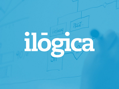 Ilogica brand branding cyan flat identity logo type white