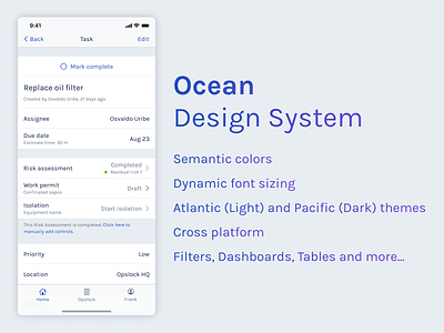 Ocean Design System branding design design system interface ui ux