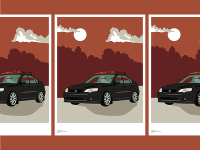 Subaru Legacy Illustration car illustration illustrator posterized subaru vintage