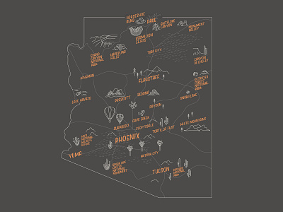 Arizona Map Illustration arizona illustration map