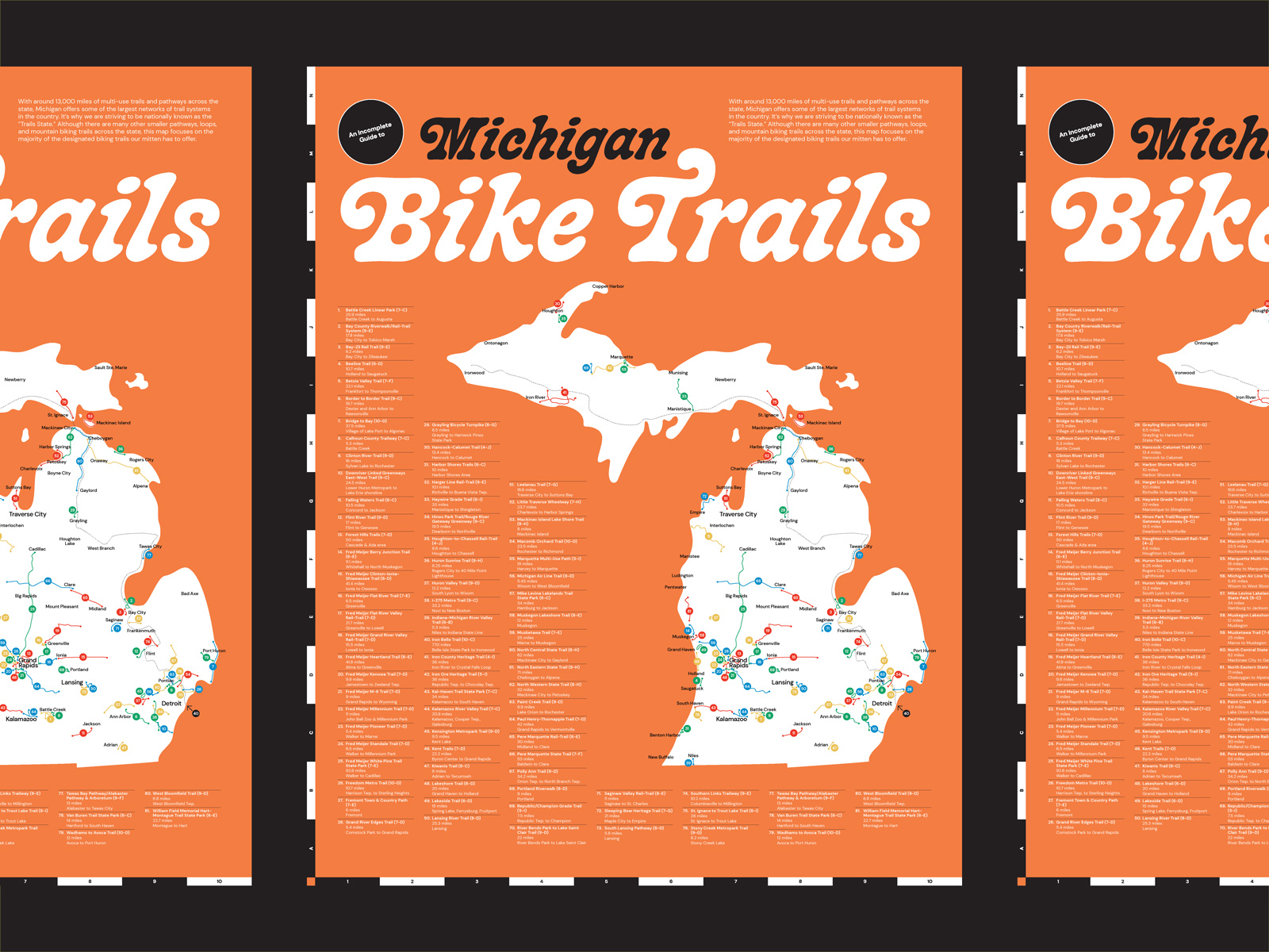 Michigan Bike Trails Map by McKenna Bice on Dribbble