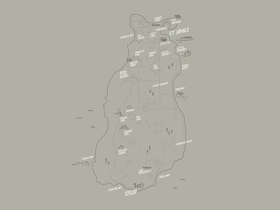 Beaver Island Map beaver island handlettering illustration map michigan