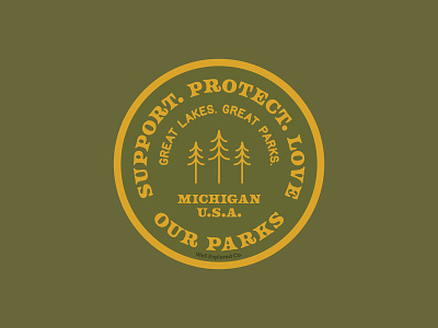 Protect Our Parks Badge badge illustration michigan state parks sticker