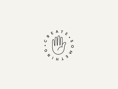 Create Something badge hand icon logo logotype maker