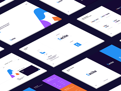 Excite Guidelines blue brand branding clean clear space corporate guideline isometric logos logotype