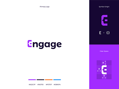 Engage Logo brand branding clear space developer graphic design guidelines logo purple