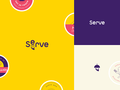 Serve Logo branding delivery design font food logo restaurant serve service sticker symbol uber yellow