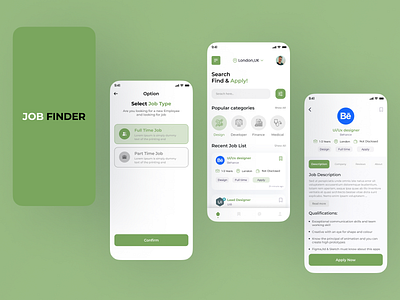 Job Finder app application figma interface job finder job finder app job finder mobile app mobile app ui ui design uiux user interface ux