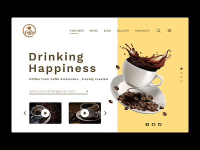 Coffee Shop branding coffee design desktop google graphic design happiness illustration logo ui unsplash ux