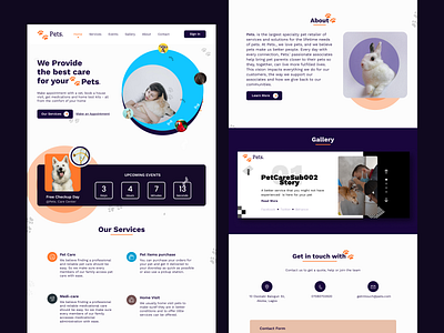 Pets. Site design landing page landingpage pets ui uiux ux web